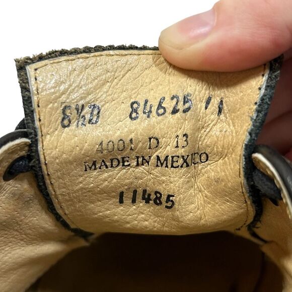 Frye John A. James Wingtip Distressed Black Leather Oxford Dress Shoe Size 8.5 D - Picture 7 of 8